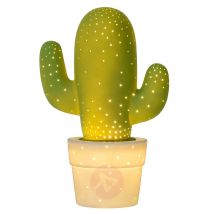 Zielona lampa stołowa Cactus, dekoracyjny wygląd