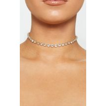 Choker - z kryształkami złota - Glamourus