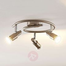 ELC Farida lampa sufitowa LED, nikiel, 3-punktowa