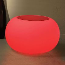 Stolik BUBBLE, światło LED RGB i czerwony filc