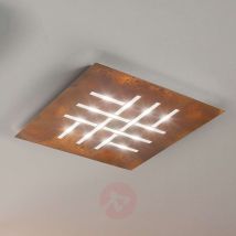 Pattern – kwadratowa lampa sufitowa LED, rdzawa
