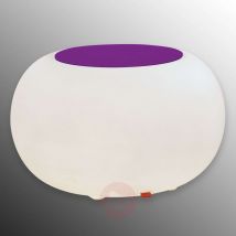 Stolik BUBBLE, światło LED RGB i fioletowy filc