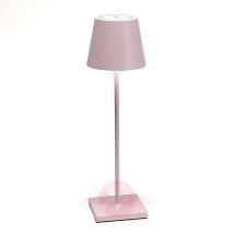 Lampa stołowa LED Poldina z akumulatorem, różowa