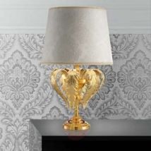 Lampa stołowa Angelis ze złotem w listkach