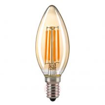 Żarówka świeca LED E14 4,5W Filament złota