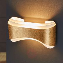 Designerska lampa ścienna Ionica złota taśma
