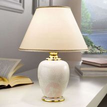 Biała lampa stołowa GIARDINO CRACLEE 30 cm