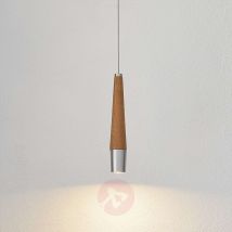 Conico – lampa wisząca LED, lite drewno
