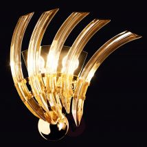 Lampa ścienna RONDO z bursztynowego szkła Murano
