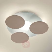 Okrągła lampa sufitowa LED Nuvola, szarobrązowa