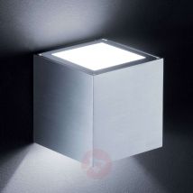 Sześcienna lampa ścienna SIRI, aluminium matowe