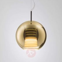 Szklana lampa wisząca Beluga Royal z LED, złota