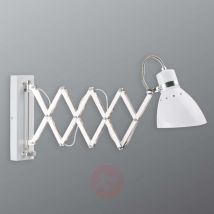Wysuwana metalowa lampa ścienna Kordian, biała