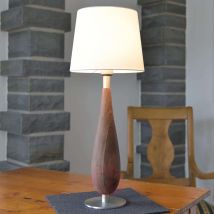 Lampa stołowa Lara, drewno i tkanina, 61