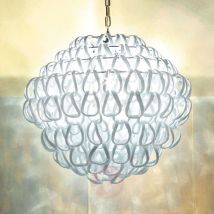 Lampa wisząca kryształowa Giogali, 50 cm, biała