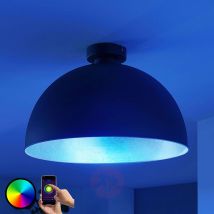 Lampa sufitowa LED Bowl WiFi 41cm czarna/srebrna