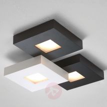 3-punktowa lampa sufitowa LED Cubus, czarno-biała