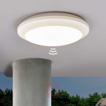 Biała lampa sufitowa LED Umberta z czujnikiem