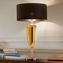 Show Ogiva - czarno-złota tekstylna lampa stołowa