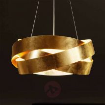 Elegancka lampa wisząca Pura z płatkowym złotem