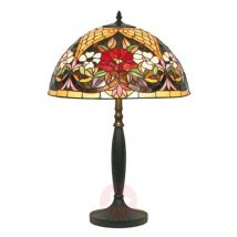 Lampa stołowa w stylu Tiffany z kwiatowym wzorem