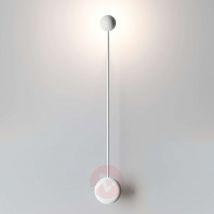 Biała designerska lampa ścienna Pin z LED