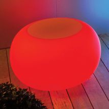 Stół BUBBLE, światło LED RGB i pomarańczowy filc