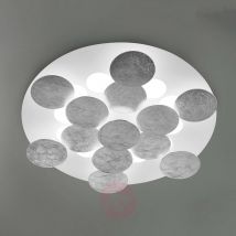 Lampa sufitowa LED Nuvola, pokryta srebrną folią