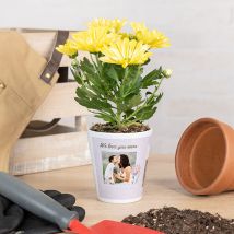 Maceta Personalizada de Cerámica | 9,4ø x 10 cm | Blanca | Maceta con Fotos | Regalo para Profesoras