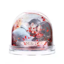 Snow Globe with Small Hearts | Make a snow globe with image and text | 9x8.5cm | Romantic gift idea for Valentine's Day