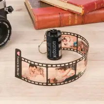Custom film roll key chain with photo | 4,8x2,5ø cm | With 10 personal photos | Ideal gift idea