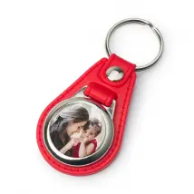 Round metal keyring with picture | 6x3,8 cm | Available in many colours | Metal and plastic | Nice gift idea