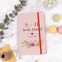 Personalised notebooks A5 with photo | 21 x 14,2 cm | 80 sheets | Fastened with fabric elastic