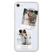 Personalised iPhone cover SE (2nd generation) with photo | 14 x 7 cm | Flexible silicone | Basic colour transparent