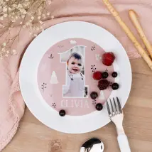 Plato Personalizado de Plástico - Con Nombre e Imagen - 19ø cm - Regalo para Niños - Libre de BPA