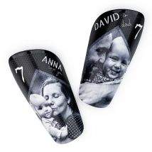 Personalised shin pads with picture | Premium | With elastic cover | Polypropylene plastic | For children and adults