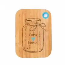 Personalised chopping board with photo | 33x22x1 cm | Robust bamboo wood | Great gift idea for the kitchen