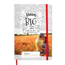 Personalised notebooks A6 with photo | 14,2 x 8,7 cm | 80 sheets | Fastened with fabric elastic