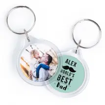 Round acrylic keyring with picture | 4ø cm | Keyring with Picture & Name | Design on both sides