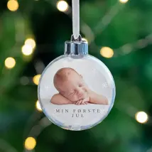 Christmas bauble with name and photo | 8ø cm | In Transparent Plastic | Custom Christmas bauble for Christmas