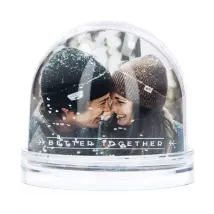 Personalised snowglobe with Photo and Text | 9 x8.5ø cm | Snow globe as personal gift idea