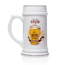 German beer mug with name and picture | 650 ml | 8,5ø x 18 cm | Ideal gift for Father's Day