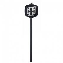 Danmar Black Wood Ball Bass Drum Beater Silver Iron Cross