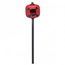 Danmar Red Wood Ball Bass Drum Beater Black Shaft Black Skull