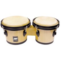 Performance Percussion Bongos Natural Wood Black Hardware