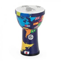 Percussion Plus Slap Djembe Pre-Tuned 6 inch Head World Map