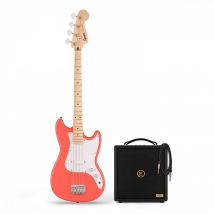 Squier Sonic Bronco Bass MN Tahitian Coral & Eden Orbiter 8 Bass Combo Amp