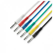 Adam Hall 3 STAR Balanced Set of 6 1/4" Jack TRS Patch Cables 90cm
