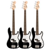 Squier Mini Precision Bass LRL Black pack of 3