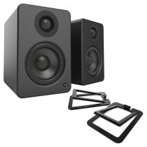 Kanto YU2 Powered Desktop Speakers with S2 Tilted Speaker Stands Matte Black